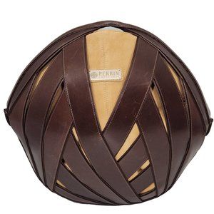 Perrin Brown & Beige Woven Leather Satchel